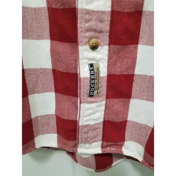 Dockers Women's Drop Shoulders Red/White Plaid Shacket Button Down Sz M NWOT - Picture 4 of 10
